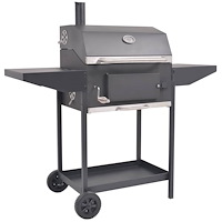 vidaXL Rökgrill BBQ kol med nedre hylla svart