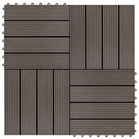 vidaXL Trall 11 st WPC 30x30 cm 1 kvm mörkbrun