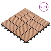 vidaXL Trall 11 st WPC 30x30 cm 1 kvm brun