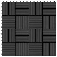 vidaXL Trall 11 st WPC 30x30 cm 1 kvm svart
