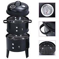 vidaXL 3-i-1 Rökgrill 40x80 cm