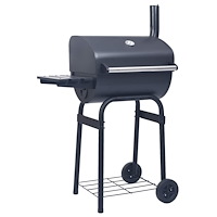 vidaXL Kolgrill/rökargrill med nedre hylla svart