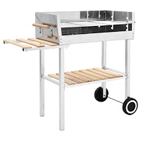 vidaXL Kolgrill XXL rostfritt stål med 2 hyllor