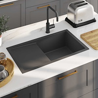 vidaXL Handgjord diskho svart rostfritt stål