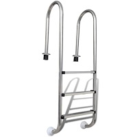 vidaXL Poolstege 3 steg rostfritt stål 304 120 cm