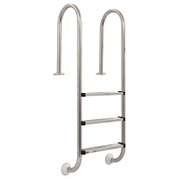 vidaXL Poolstege 3 steg rostfritt stål 304 120 cm