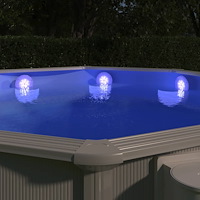 vidaXL Nedsänkbar flytande poollampa med fjärrkontroll vit