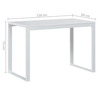 vidaXL Datorbord vit 110x60x73 cm spånskiva