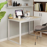 vidaXL Datorbord vit och ek 110x60x73 cm spånskiva