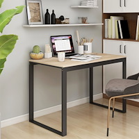 vidaXL Datorbord svart och ek 110x60x73 cm spånskiva