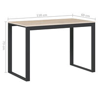 vidaXL Datorbord svart och ek 110x60x73 cm spånskiva