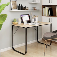 vidaXL Datorbord svart och ek 110x60x73 cm spånskiva