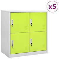 vidaXL Förvaringsskåp 5 st ljusgrå och grön 90x45x92,5 cm stål