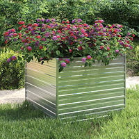 vidaXL Odlingslåda upphöjd galvaniserat stål 100x100x77 cm silver