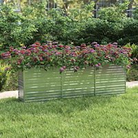 vidaXL Odlingslåda upphöjd galvaniserat stål 240x40x77 cm silver