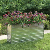 vidaXL Odlingslåda upphöjd galvaniserat stål 160x40x77 cm silver