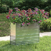 vidaXL Odlingslåda upphöjd galvaniserat stål 100x40x77 cm silver