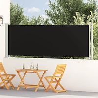 vidaXL Infällbar sidomarkis 117x614 cm svart