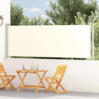 vidaXL Infällbar sidomarkis 117x614 cm gräddvit