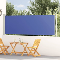 vidaXL Infällbar sidomarkis 117x614 cm blå