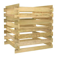 vidaXL Ribbad trädgårdskompost 90x90x90 cm impregnerad furu