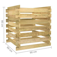 vidaXL Ribbad trädgårdskompost 90x90x90 cm impregnerad furu