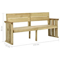 vidaXL Trädgårdsbänk 172 cm impregnerad furu