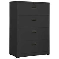 vidaXL Dokumentskåp antracit 90x46x134 cm stål