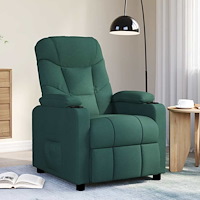 vidaXL Massagefåtölj mörkgrön tyg