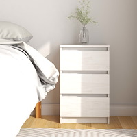 vidaXL Sängbord vit 40x29,5x64 cm massiv furu