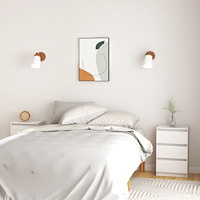 vidaXL Sängbord 2 st vit 40x29,5x64 cm massiv furu