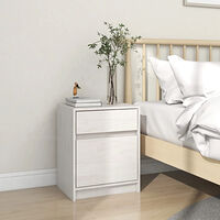 vidaXL Sängbord vit 40x31x50 cm massiv furu