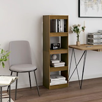 vidaXL Bokhylla/Rumsavdelare honungsbrun 40x30x135,5 cm massiv furu