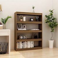 vidaXL Bokhylla/Rumsavdelare honungsbrun 100x30x135,5 cm massiv furu