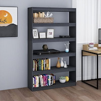 vidaXL Bokhylla/Rumsavdelare grå 100x30x167,5 cm massiv furu