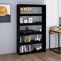 vidaXL Bokhylla/Rumsavdelare svart 100x30x167,5 cm massiv furu