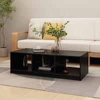 vidaXL Soffbord svart 110x50x34 cm massiv furu