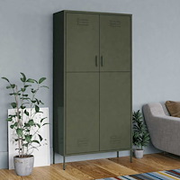 vidaXL Garderob olivgrön 90x50x180 cm stål