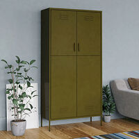 vidaXL Garderob olivgrön 90x50x180 cm stål