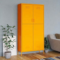 vidaXL Garderob 90x50x180 cm Senapsgul stål