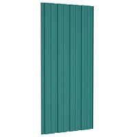vidaXL Takprofiler 12 st galvaniserat stål grön 100x45 cm