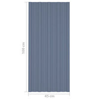 vidaXL Takprofiler 12 st galvaniserat stål grå 100x45 cm