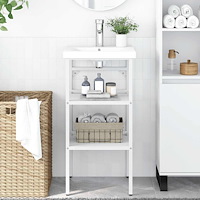 vidaXL Ram för tvättställ vit 40x38x83 cm järn