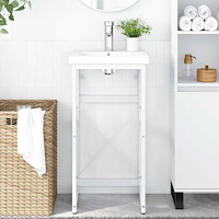 vidaXL Ram för tvättställ vit 40x38x83 cm järn