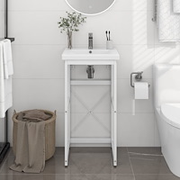 vidaXL Ram för tvättställ vit 40x38x83 cm järn