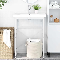 vidaXL Ram för tvättställ vit 59x38x83 cm järn