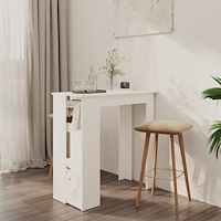 vidaXL Barbord med hylla vit 102x50x103,5 cm konstruerat trä