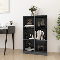 vidaXL Bokhylla grå 70x33x110 cm massiv furu