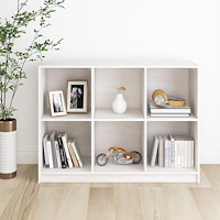 vidaXL Bokhylla vit 104x33x76 cm massiv furu