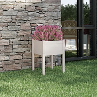 vidaXL Odlingslåda vit 50x50x70 cm massiv furu